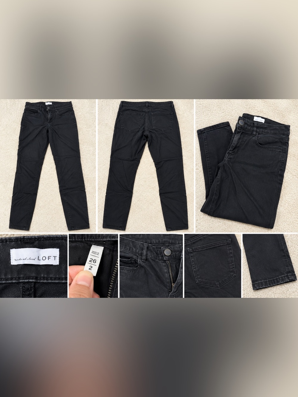 LOFT Black Jeans — Size 26